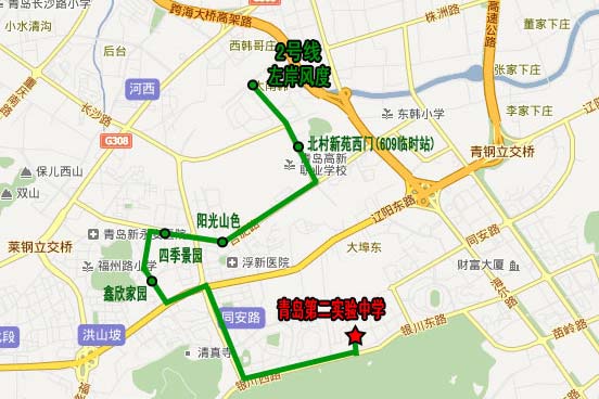 [山東]青島第二實(shí)驗(yàn)中學(xué)校車線路（圖）